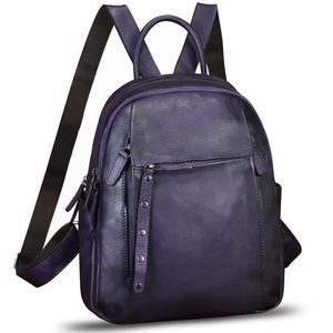 Leather Backpack for Women Vintage Casual Daypack Purse Back Bag😜